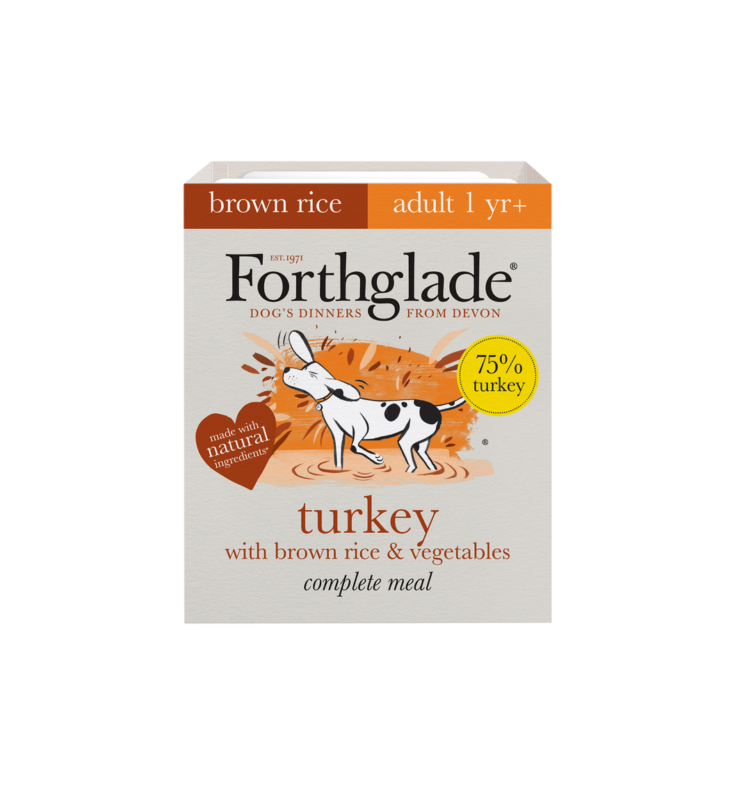 Forthglade Complete Adult Dog Tray Turkey Brown Rice & Veg 395g - Littlehampton Exotics 