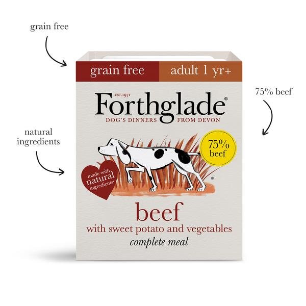 Forthglade Complete Grain-Free Adult Beef with Sweet Potato & Veg 395g - Littlehampton Exotics 