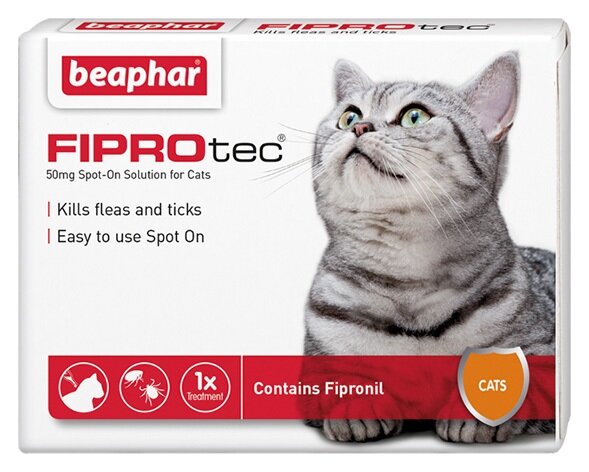 Beaphar FIPROtec Cat Flea Drops - 1 Tube - Littlehampton Exotics 
