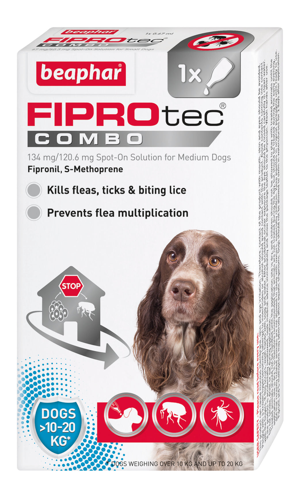 Beaphar FIPROtec COMBO Medium Dog Spot On 1 Tube - Littlehampton Exotics 