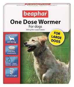 Beaphar One Dose Wormer Large Dog 4 Tablet - Littlehampton Exotics 