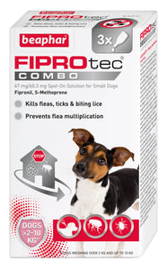 Beaphar FIPROtec COMBO Small Dog Spot On 3 Tube - Littlehampton Exotics 