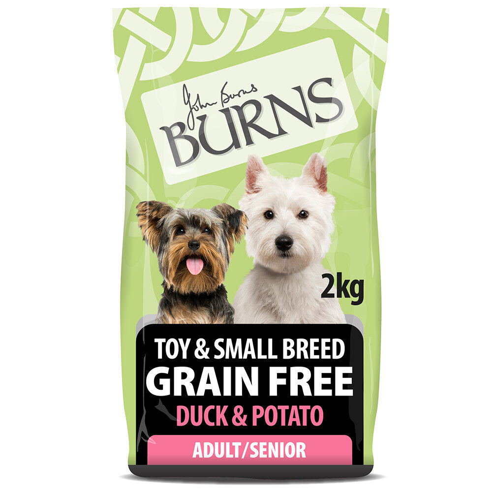 Burns 'Free From' GRAIN-FREE Adult Toy & Small Breed - Duck & Potato 2kg - Littlehampton Exotics 
