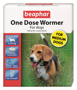 Beaphar One Dose Wormer Medium Dog 2 Tablet - Littlehampton Exotics 