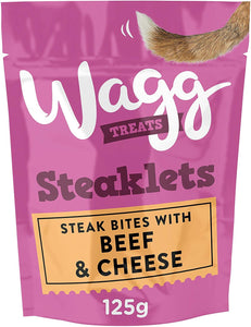 Wagg Tasties Steaklets Beef & Cheese Treats 125g - Littlehampton Exotics 