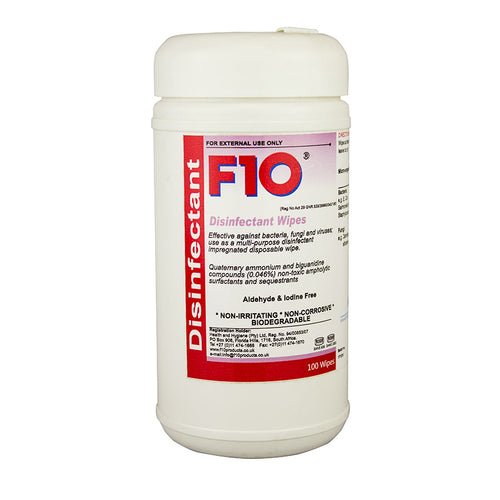 F10 Disinfectant Wipes Pack of 100 - Littlehampton Exotics 