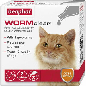 Beaphar WormClear Spot-On Cats & Kittens 2-tube - Littlehampton Exotics 